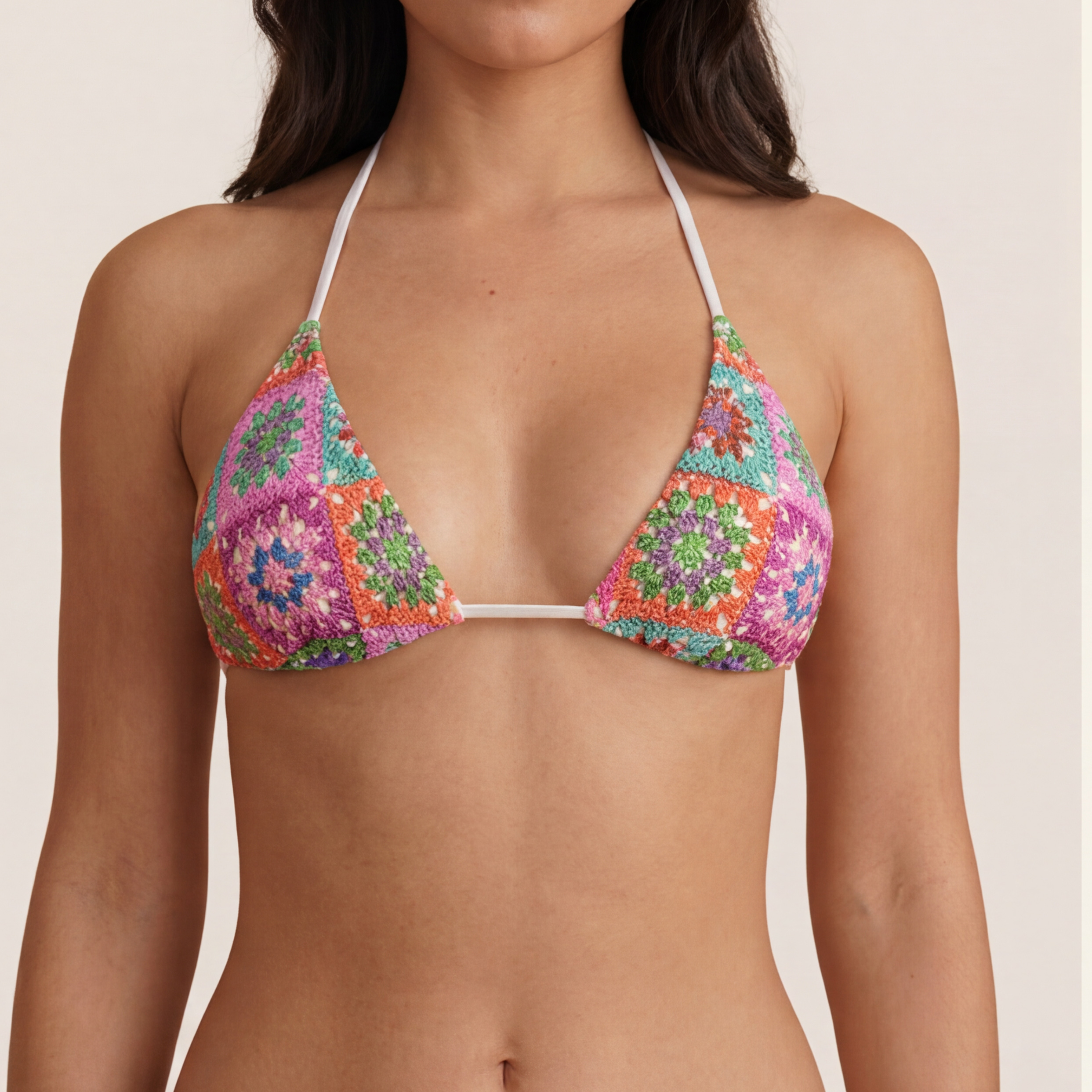 Printed Padded Triangle Bikini Top